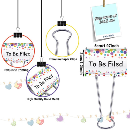 Tenare 6 Pieces Teacher Essentials Large Binder Clips 2 Inches Teacher Binder Paper Clips Office Back to School Gifts Classroom Supplies Management Supplies(Cute Things to Do)