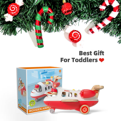 Wanborns Airplane Toys for Toddlers 1-3, Toys Planes Toys with Sound and Light, Mini Airliner Toys for Introducing Aeronautical Knowledge, Car Toys for 18 Months, 2 3 4 5 Years Old Kids Boys Gift