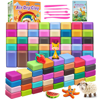 FAGNBED Air Dry Clay 76 Colors, Modeling Magic Clay Set with 5 Sculpting Tools, Gift for Ages 3-12 Boys and Girls