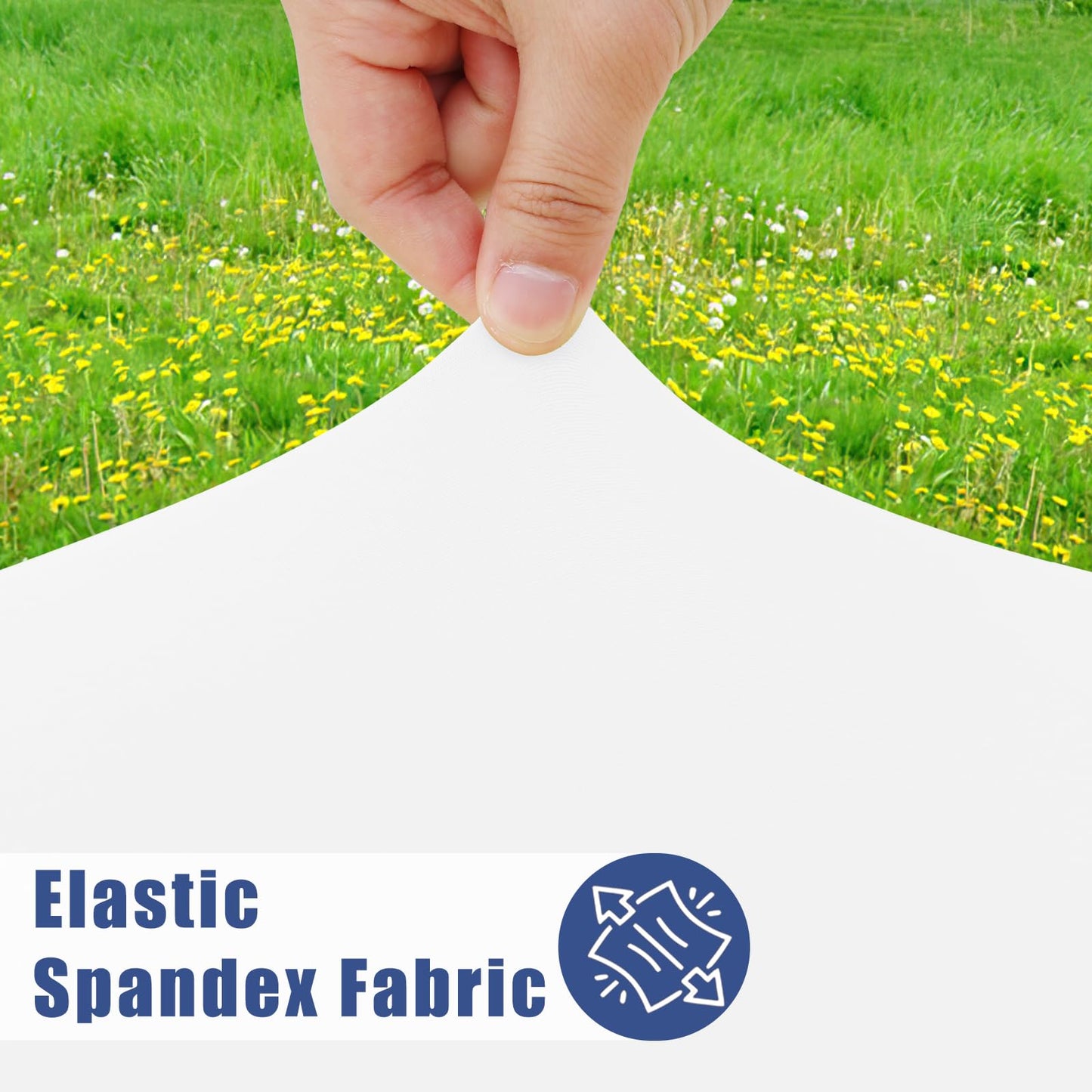 Moosfor Spandex 4 Foot Rectangle Table Cloth 6 Pack, Elastic Fitted Tablecloths for Picnic, Stretch Washable Patio Table Cover for Outdoor, Camping, Banquet and Parties (White, 30"x48")