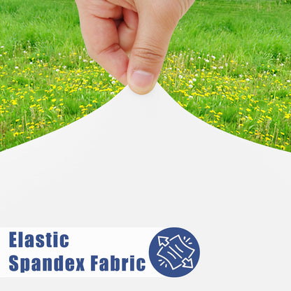 Moosfor Spandex 4 Foot Rectangle Table Cloth 6 Pack, Elastic Fitted Tablecloths for Picnic, Stretch Washable Patio Table Cover for Outdoor, Camping, Banquet and Parties (White, 30"x48")