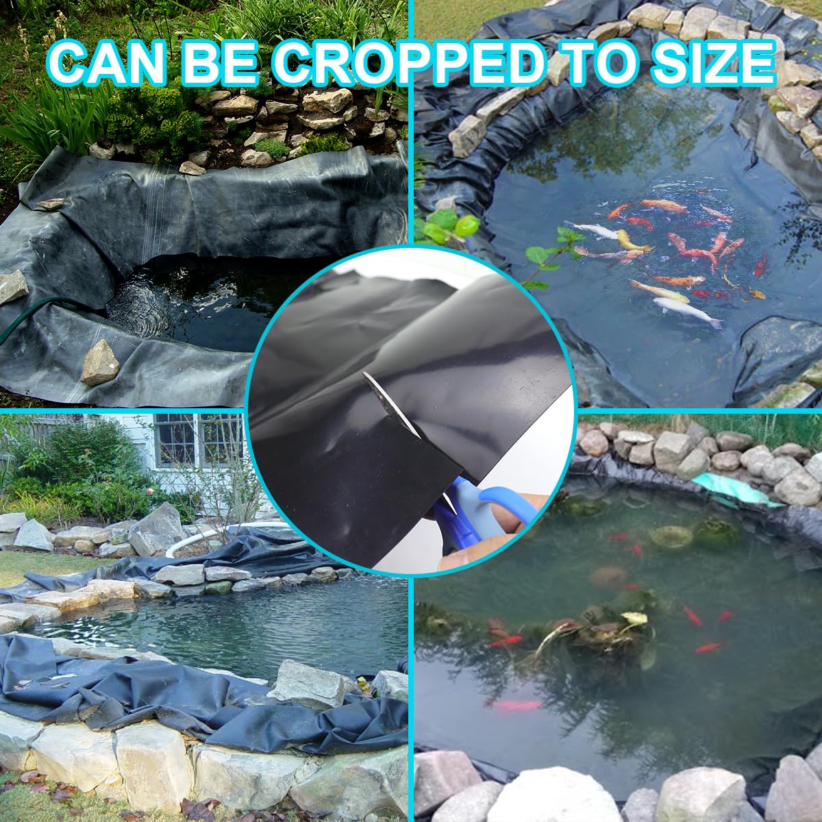 SDLDEER Pond Liner, 20 Mil HDPE Pond Liners for Outdoor Ponds, 7 X 10 Ft Large Size Plastic Pond for Garden Landscape, Aquaculture, Pond, Construction Site