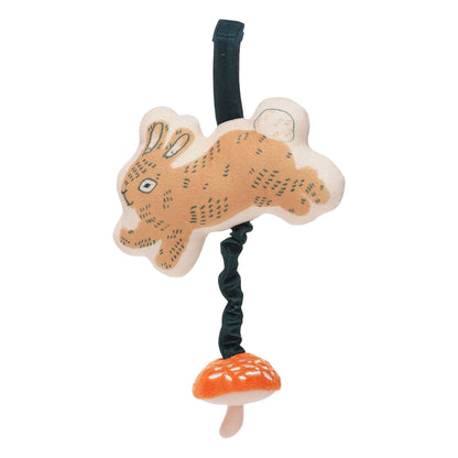 Manhattan Toy Button Bunny Brahm's Lullaby Pull Musical Toy with Baby Chime and Adjustable Fabric Loop for Carriers and Cribs