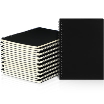 Yahenda 18 Pcs Spiral Notebook Bulk A5 Journal Lined 8.3'' x 5.5'' Writing Composition Paper Small Notepad Subject Notebook for Students Office Business Back to School Supplies (Black Color)