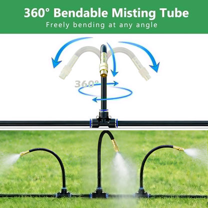 65FT 5/16 Inch Drip Irrigation System for Garden, 2025-Upgrade High-Flow Garden Watering Kit with 20 Adjustable Copper Nozzles, Even Water Distribution for Lawn & Greenhouse