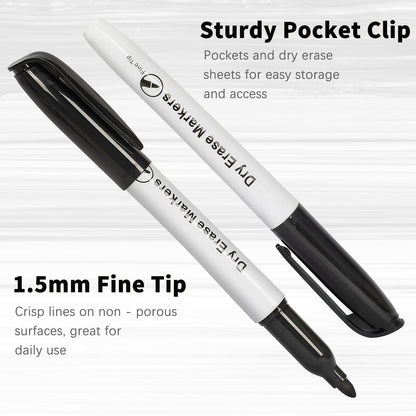 V-Opitos 72 Pack Fine Tip Dry Erase Markers - Bulk Whiteboard Erasable Black Markers, Ideal for School Classroom Office Supplies, Non-Toxic & Easy Clean for White board