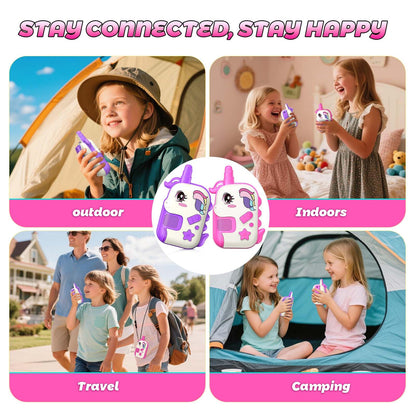 Rechargeable Walkie Talkies Toys for Girls: Unicorn Toys Walkie Talkies for Kids 2 Pack Birthday Gifts for 3 4 5-7 Year Old Girls Toy for 4 5 6 7 Year Old Grandkids Camping Outdoor Games
