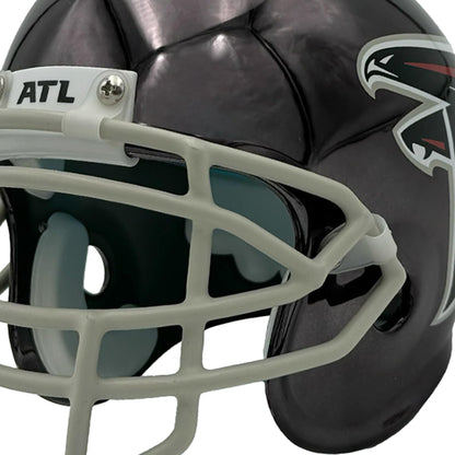 Pegasus Sports NFL Atlanta Falcons Half Size Metallic Hover Helmet - Teen Boys Football Fan Gift - Black