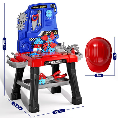 Kids Tool Bench Set, 142Pcs Toddler Tool Toy Playset with Electric Drill & Realistic Tools, STEM Building Pretend Play Construction Toys for Boys, Toddlers Toys Gifts for Ages 3 4 5 6 7 Year Olds