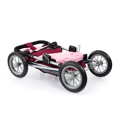 Bayer Trendy Doll Pram Stroller for Dolls up to 46 cm with Adjustable Handle and Storage Basket