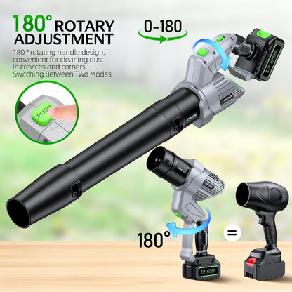 Comchoi Electric Leaf Blower Cordless, 680 CFM 5 Speed Mode, 2 Batteries & Charger, Handheld Leaf Blowers for Lawn Care, Portable Lightweight Grass Blower for Yard, Patio & Outdoor Use