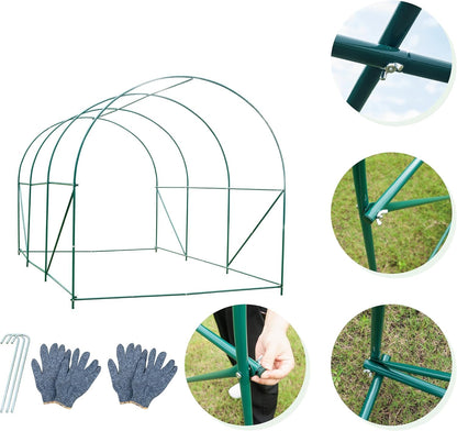 Walk-in Greenhouse, 10x7x7 FT Heavy Duty Tunnel Green House for Outdoors, Portable Green Houses for Outside, Winter Hot House with Metal Frame & Roll-up Zipper Door Screen Windows
