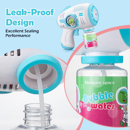 ZACEAC Bubble Guns for Kids 4-8, 2 Pack Automatic Bubble Blaster with LED Light & 14 Bubble Solution, Bubble Gun for Toddlers Outdoor Summer Toys