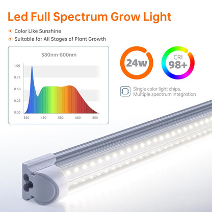 Bstrip Indoor Greenhouse with Grow Light, Mini Green House with 4 Pack T8 Full Spectrum Plant Lights with Timer, Indoor Greenhouse Cabinet for Indoor Plant, Seed Starting, Seed Tray, 29.5"x13.8"x59"