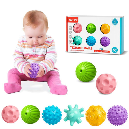 ROHSCE Multicolored Soft Balls for Babies – Textured Montessori Toys for Infant Development