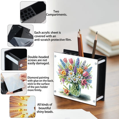 Tontut DIY Diamond Painting Kit，Vase Special Shape diamond painting pen holder, Acrylic Daily Office Desktop Decoration Storage Item