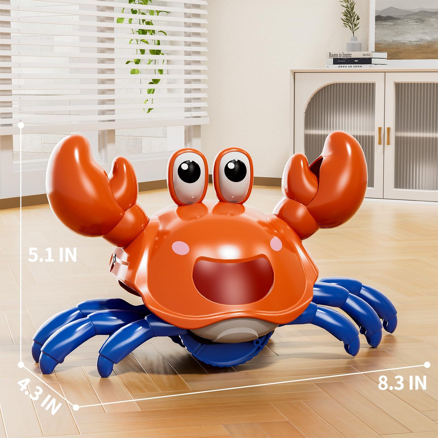 Beby Buty Crawling Crab Baby Toy, Infant Tummy Time Walking Dancing Moving Crab Toys for Babies, Toddler Birthday Gifts