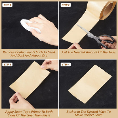 Mooliwe 2 Pcs Pond Liner Seam Tape 3" x 25' Self Adhesive Double Sided Butyl Pond Seam Tape Liner Repair Tape Butyl Adhesive Sealer for EPDM Pond Liner Patch Cover Pond Garden
