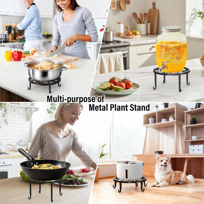 ORNQZ ANXI 7 Pack Metal Plant Stands, Anti-Rust Plant Holder Outdoor Flower Pot Stands, Indoor Plant Stands for Patio, Heavy Duty Plant Shelf Multiple Plant Display for Home, Garden
