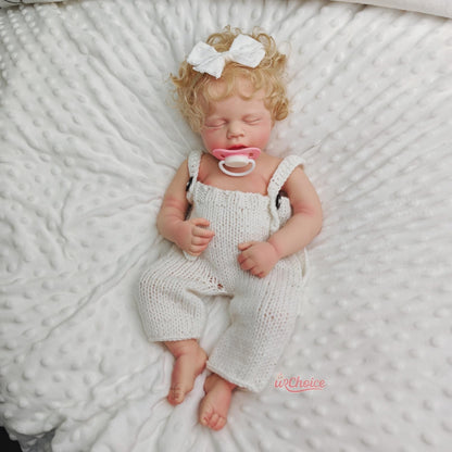 Oppaionaho Full Body Silicone Baby Doll with Hair 20 Inch Lifelike Reborn Baby Dolls Girl with Mouth That Opens Sleeping Newborn Doll Anatomically Correct