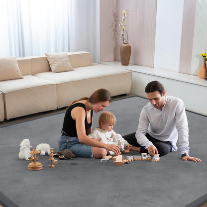 ILPEOD Baby Play Mat for Floor Nursery Rug Muscle Mat Area Rug Playroom Rug 50"x50" Playpen Mat Elastic Foam 1.3" Thick Crawling Mat For Babies,Toddlers, Infants, Kids,Grey