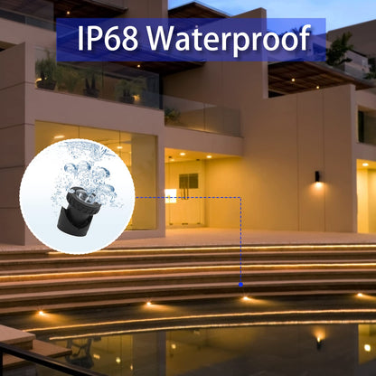 TENSUL Colored Pond Lights with Timer, RGB Weighted Fountain Light IP68 Waterproof, Dimmable Outdoor Landscape Lights Fish Tank Pond Fountain Garden, 4 in Set