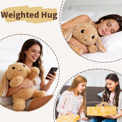 Fuzcomddle Weighted Stuffed Animals for Adults and Kids– 4.2 Lbs Bunny Weighted Stuffed Animal 21", Rabbit Plush Pillow, Birthday Christmas Holiday Easter Gifts for Women Adults & Kids