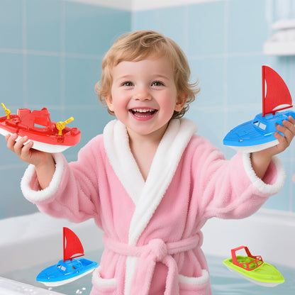 Boat Bath Toys, 3 PCS Toddler Pool Toys for Water Play, Plastic Toy Boats for Toddlers 1-3, Kids Ages 3-5