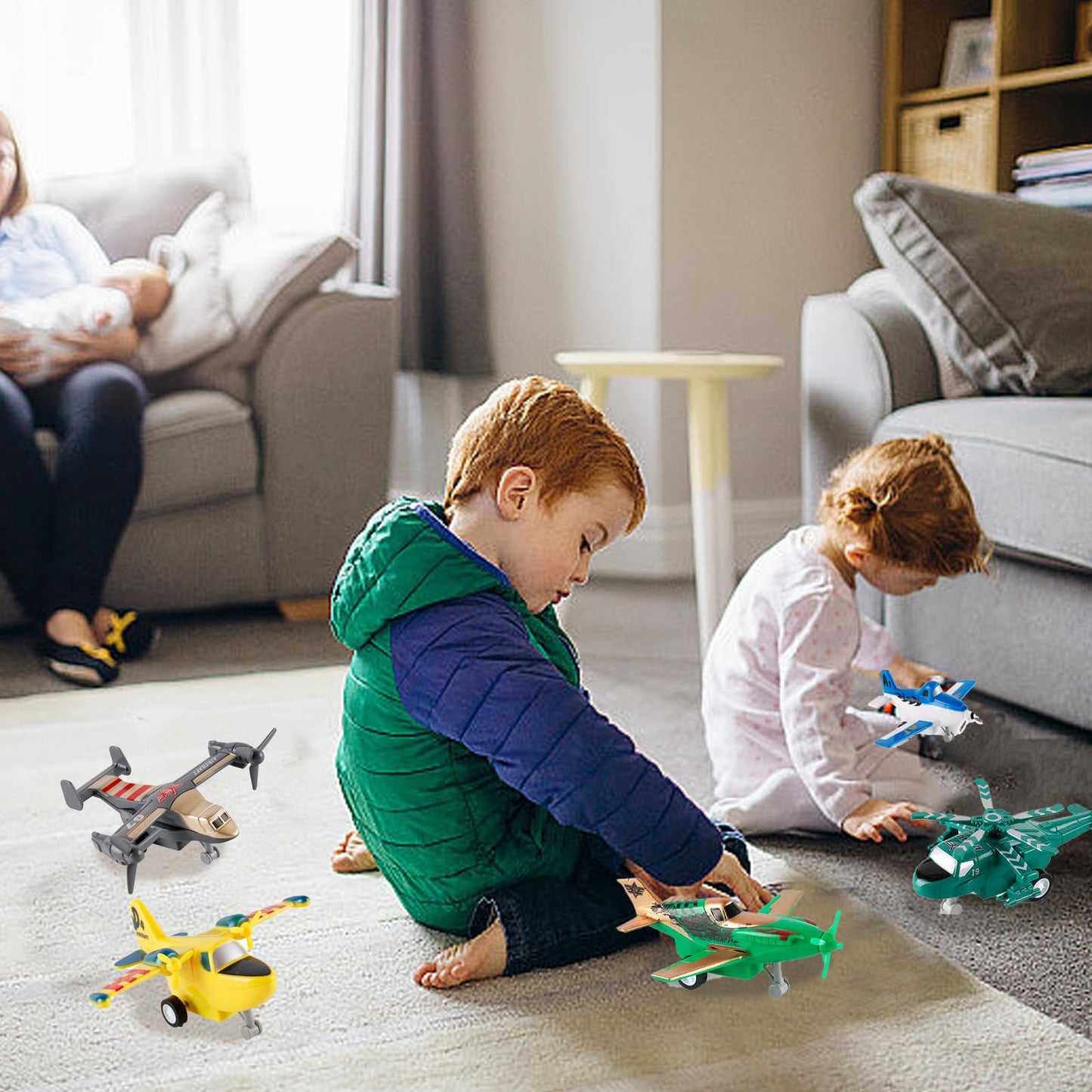 UXRPTU Pull-Back Airplane Toy Boys Plane Playset for Toddlers 3-5 Variety Pack of Helicopters Stealth Bombers Fighter Jets Aircraft Planes for Kids Toddlers Great Party Favors for Kids