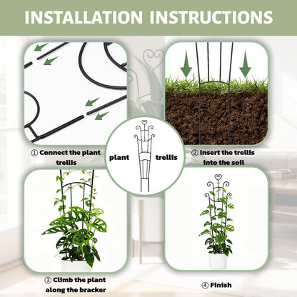 Plant Trellis for Climbing Plants Indoor 2Pcs Small Garden Trellis for Potted Plants Sturdy Metal Houseplant Support 33in Taller Plant Trellis for Monstera pothos lvy Vine