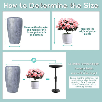 X-Kingsun 2 Pack Adjustable Height Plant Risers for Inside Pots 12-21" Planter Inserts with 6" 8" 10" Base Rise Planter Lift Inserts Risers for Indoor Outdoor Tall Large Planter Container Flower Pot