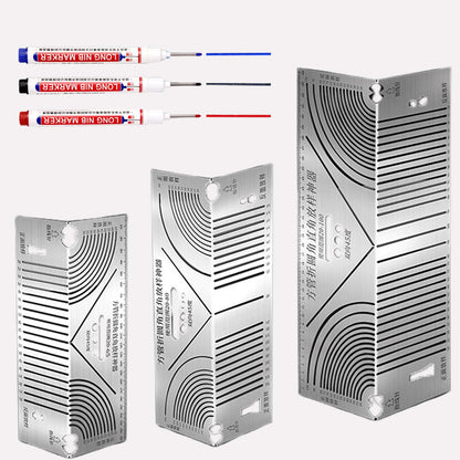 Diliwadu 3Pack Angle and Arc Marking Tool Metal Scribe Tool, Adjustable Linear Arc Dual-Purpose Scriber Metal Marking Tool for Pipe Tube Bending