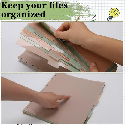 32 Pcs Discbound Pocket Dividers 8.5 x 11 Dividers with Discbound Notebook Accessories Tabs and Pockets Discbound Pocket Folders for Business School Office