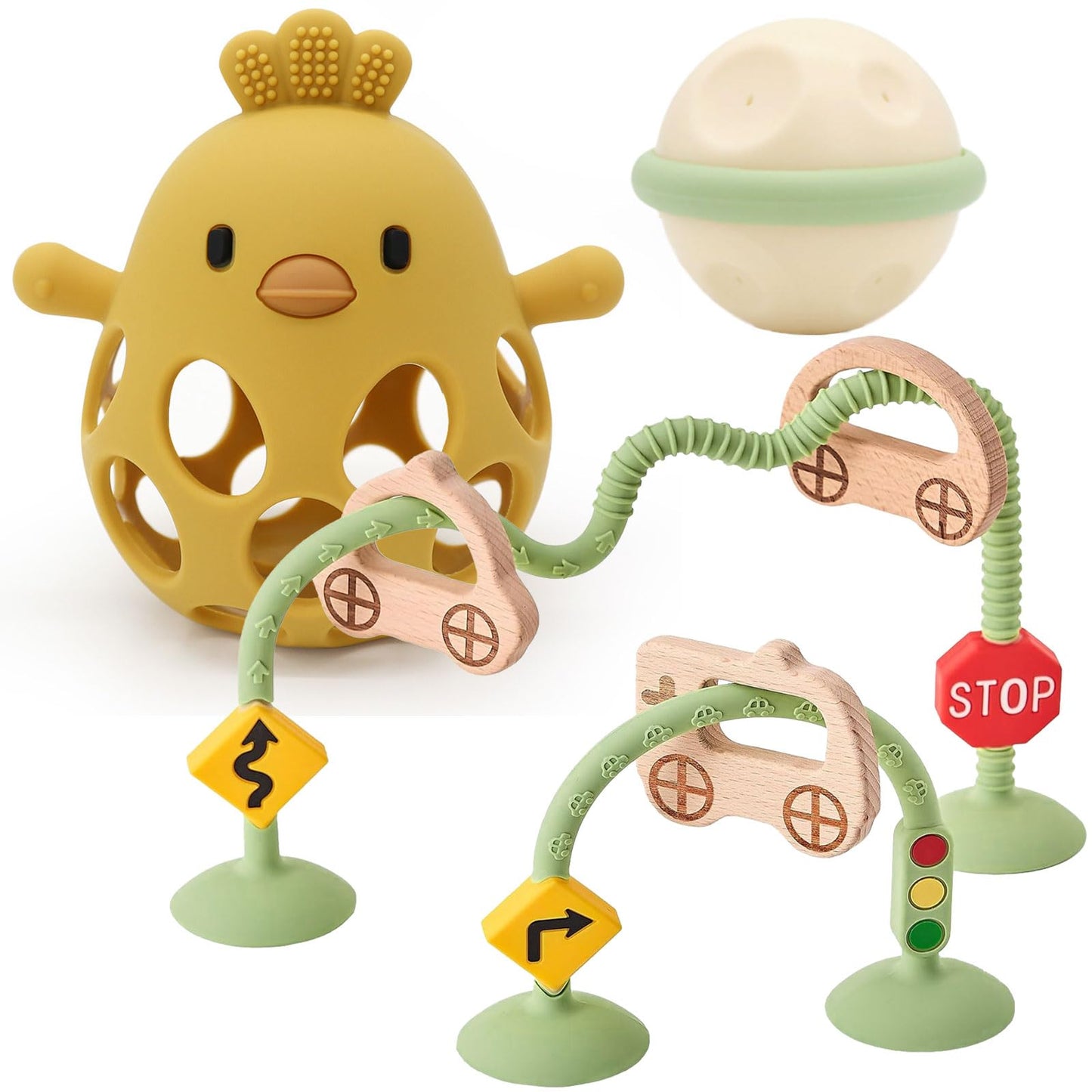 Baby Teething Toy, Silicone Hollow Groundhog Teething Toys, Food Grade Silicone Teething Mitten, Suitable for Babies of Any Age, Yellow