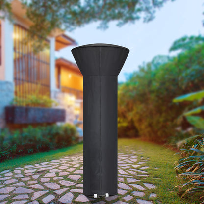 Hualedi Patio Heater Covers with Zipper and Storage Bag,Waterproof,Dustproof,Wind-Resistant,Sunlight-Resistant,Snow-Resistant,Black,87'' Height x 33" Dome x 19" Base