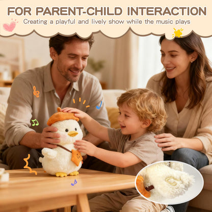 Plush Interactive Talking Duck Toy for Baby Toddler, Toys Boys Girls Gifts Singing Mimicking Repeating What You Say,Head Sway Duck with 8 English Songs for Toddlers 1-3 Years Old, White