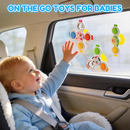 3PCS Suction Cup Spinners for Babies,Montessori Baby Bath Toys for 0-6-12 Months,Rattle Spinners for Toddlers 1-3,Sentory Toys for 1 Year Old Boys and Girls