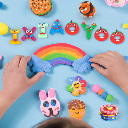Ixiaoyoo Air Dry Clay for Kids, 104 Colors DIY Magic Modeling Clay Kit, Soft & Non-Sticky, Arts & Crafts Modelling Toys with Sculpting Tools, Birthday & Christmas Gift for 3-12 Years Old Girls Boys