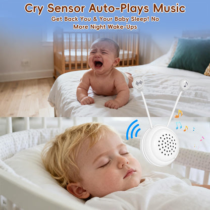 BEREST A10 Baby Lovey Music Box with 10 Soothing White Noise Sounds: Heartbeat, Lullabies, Shushing| Cry Sensor| Timer| Recording| Rechargeable Sleep Soother for Newborns| Plush Toy Insert| Baby Gift