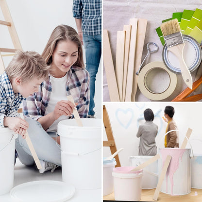 60 Pieces Paint Stir Sticks, 12 Inch Long Wooden Paint Stirrers for Mixing Paint, Paint Sticks for Library Markers or Garden Plant Labels, Mixing Sticks for DIY Craft Sticks