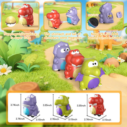 Topsolid Baby Tummy Time Dinosaur Toys 18 24 36 Months, Baby Crawling Toys, Toddler Moving Walking Dinosaurs Montessori Toys for 2 3 4 5 6 Year Old, Infant Boy Girl Birthday