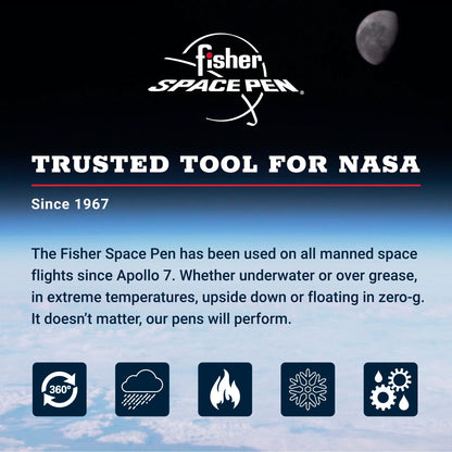 Fisher Space Pen Military Cap-O-Matic Pen, Pressurized Ballpoint Pen, Writes Upside Down and in Extreme Temperatures, Black Ink, Medium Point, Pocket Clip, Made in the USA