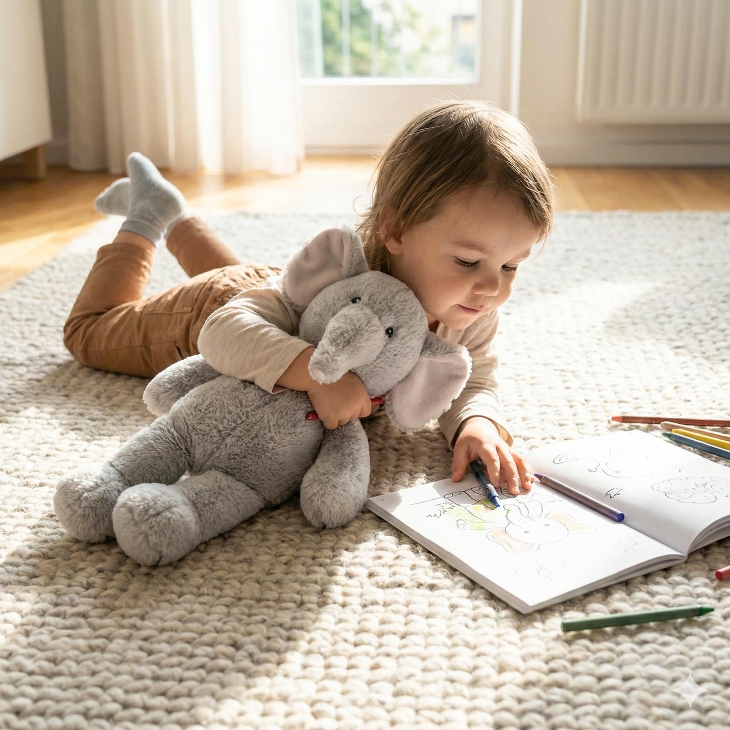 WEIGEDU Elephant Teddy Bear Stuffed Animals Plush Elephant Toys with Pink Ears Nose for Girls Boys Kids Babies Shower Bedtime Gifts, 15.7"