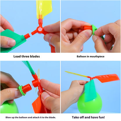 FSAON 10 Pack Balloon Toy,Rocket Jet Balloon Propeller Toy,Boys Girls Children'S Day Christmas Gifts with Air Pump