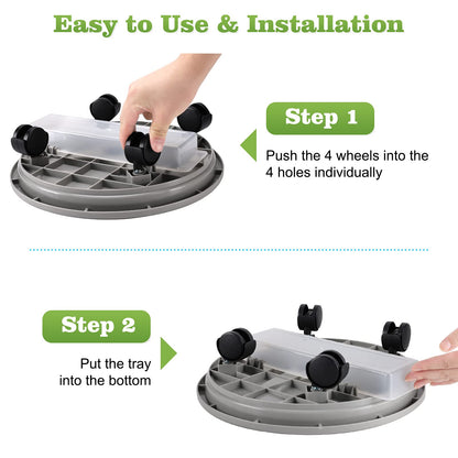 Looca Plant Caddy with Wheels and Drainage Tray, 13”Rolling Plant Stand Flower Pot Mover, Planter Caddies Round Plant Dolly for Heavy Duty Planter, 3 Pack, Bearing 120 lbs (Grey)