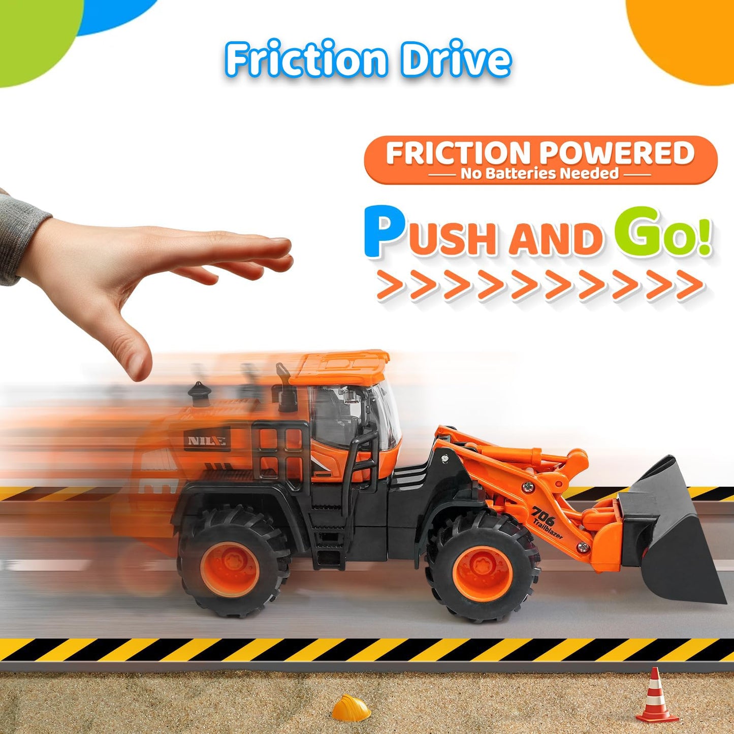Dimoarch Construction Truck Toys for Toddlers: Push Go Truck Sandbox Excavator Toy Trucks Vehicles Snow Plow Toy Truck Bulldozer Road Roller Birthday Gift for 3 4 5 6 Years Old