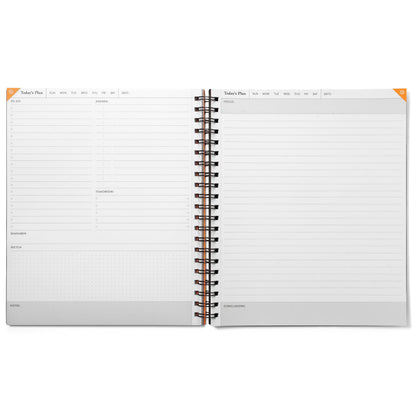 Notsu Undated Daily Planner Notebook | Minimalist Productivity Planner with To Do List, Agenda, Dot Grid, Lined, Notes sections. 160 Pages, Thick Paper 120 gsm, 8.5 x 11 inches, Black