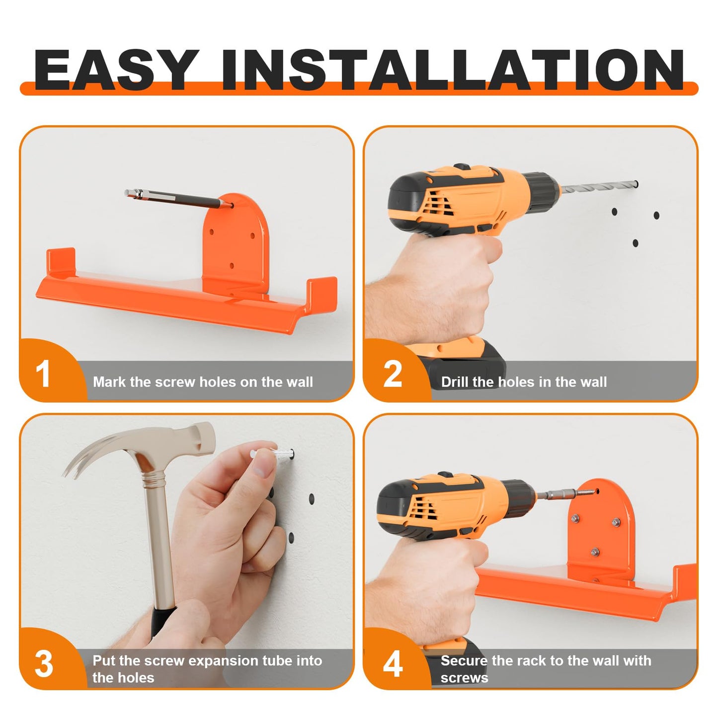ZSLTLDU 2 Pack Backpack Blower Rack, Heavy Duty Anti-Scratch Leaf Blower Hanger with Hose Holder, Backpack Sprayer Wall Mount for Garage, Warehouse & Outdoor Tool Storage