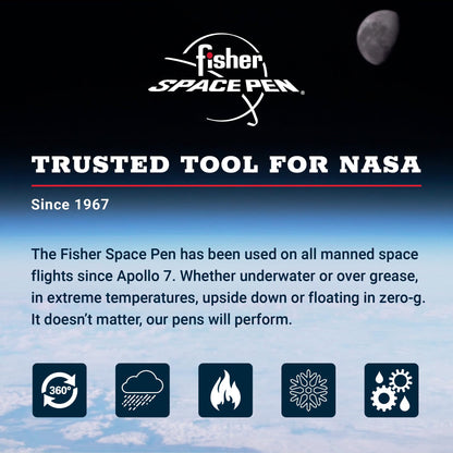Fisher Space Pen Matte Black Bullet Pen, Pressurized Ballpoint Pen, Compact Pocket Size, Writes Upside Down and in Extreme Temperatures, Smooth Black Ink, Medium Point, Gift Box, Made in the USA