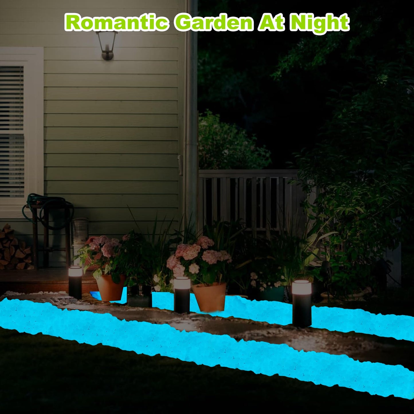 6000pcs 5-8mm Bule Luminous Stones Glow in The Dark Garden Pebbles Stones Glow in The Dark Rocks Outdoor Glow Pebbles Aquarium Rocks for Garden Path Walkway Yard Fish Tank Plant Pots